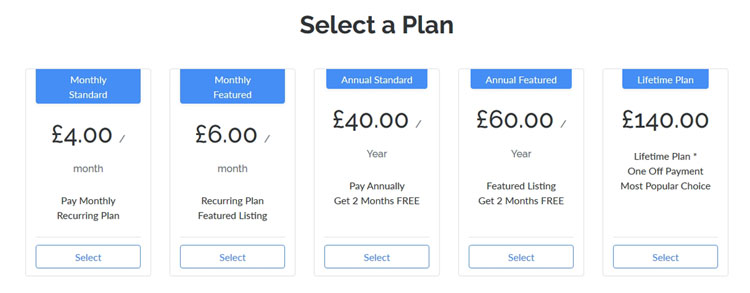 Plan options on GoSimples